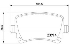 Колодки тормозные дисковые задн AUDI для VW JETTA III (1K2) 1.6 2005-2010, код двигателя BSE,BSF,CCSA, V см3 1595, кВт 75, л.с. 102, бензин, Textar 2391401