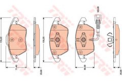 Комплект тормозных колодок, дисковый тормоз для VW JETTA III (1K2) 2.0 FSI 2005-2010, код двигателя BLR,BLY,BVY,BVZ, V см3 1984, кВт 110, л.с. 150, бензин, TRW/Lucas GDB1807